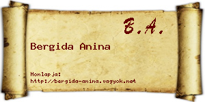 Bergida Anina névjegykártya